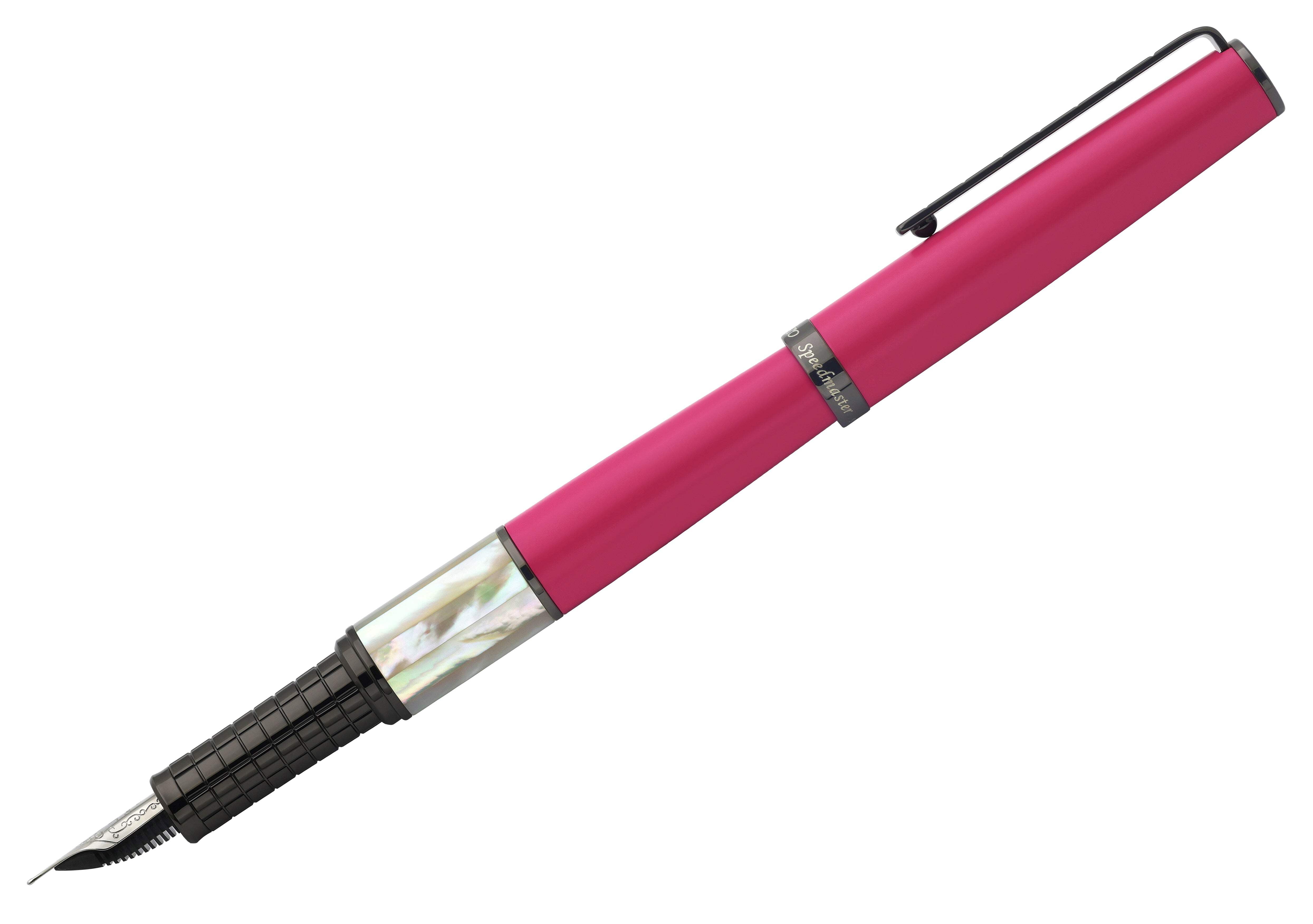 Xezo Speedmaster® Cerise Brass Fountain Pen (Fine Nib) - With White Mother of Pearl