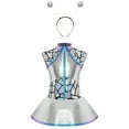 thumbnail image 3 of Aislor Girls Alien Outfit Sequins Metallic Dance Dress with Antennas Outer Space Fancy Halloween Silver 10, 3 of 6