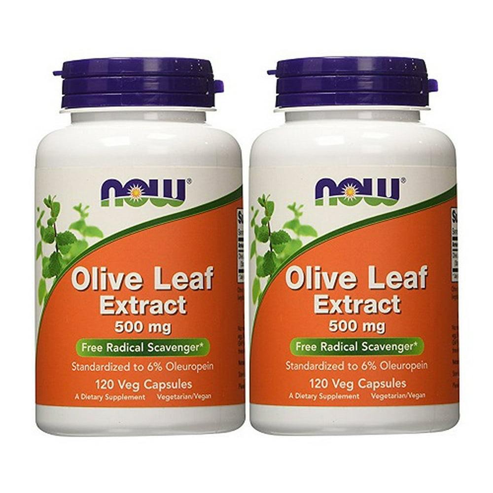 Now Foods Olive Leaf Extract 500 mg 120 Veg Capsules (Pack of 2