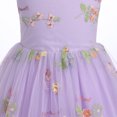 thumbnail image 5 of IBTOM CASTLE Flower Girl Dress Princess Sleeveless Floral Embroidered Kids Summer Wedding Pageant Birthday Tulle Tutu Dresses 3-4 Years Purple, 5 of 8