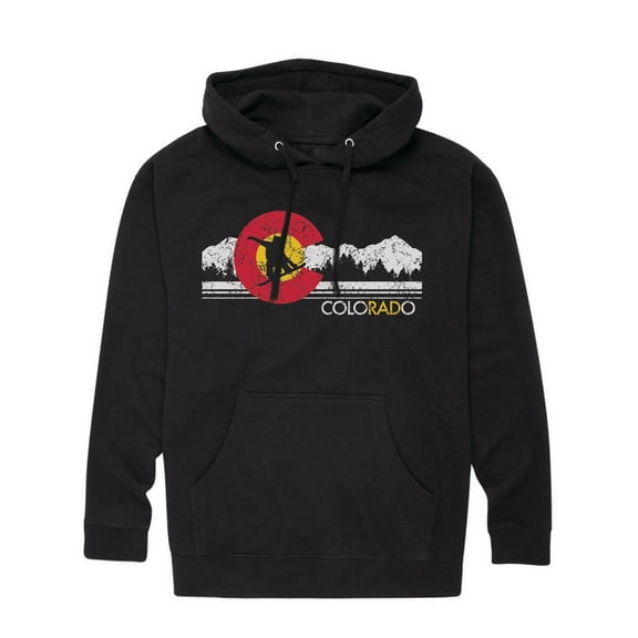 Instant Message - Colorado Flag Snowboarder - Adult Pullover Hooded Fleece Sweatshirt