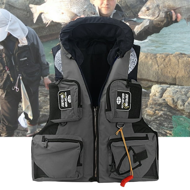 Neinkie Life Vest Multi-pocket Detachable Large Buoyancy Bright