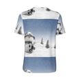 thumbnail image 3 of Balery Snowman And Christmas Tree Baseball Jersey for Men Casual Button Down Shirts Short Sleeve Active Team Sports Uniform-Small, 3 of 9