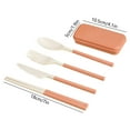 thumbnail image 3 of Wheat Straw 4-Piece Travel Utensils Set | Folding Knife Fork Spoon Chopsticks | Portable Case | Reusable Plastic Flatware for Camping Picnic Office, 3 of 6