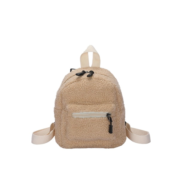 Mochila Lana para Mujer Minimochila Color Sólido Preppy Mochilas Otoño E Invierno