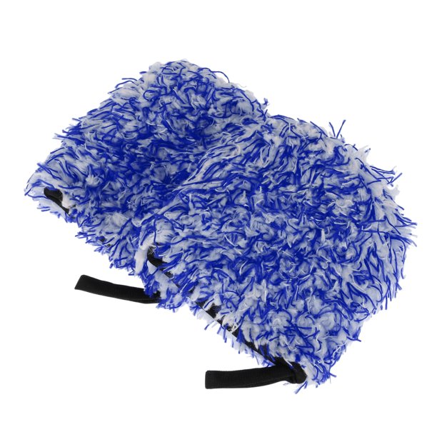 2 Pcs Toalla para Lavar Coches Microfibra Herramienta de Secado de Limpieza de Coches 23x12x1cm Azul Blanco