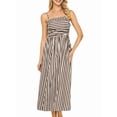 thumbnail image 2 of Summer Dresses for Women Beach Maxi Dress Spaghetti Strap Striped Boho A Line Wedding Guest Flowy Long Dress Brown S, 2 of 8