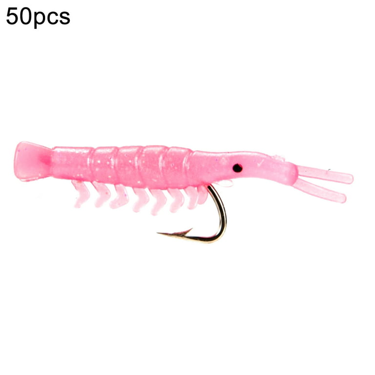100Pcs/Set Fake Shrimp-Shaped Lure with Sharp Hook Soft Bionic