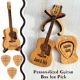 thumbnail image 3 of Wooden Acoustic Guitar Pick Box with Stand, Personalized Guitar Box for Pic, 3 of 8