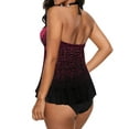 thumbnail image 3 of Women's Rose Dot Print Halterneck Tankini Set, 3 of 14
