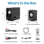 Acoustic Audio by Goldwood AA5171 5.1 Surround Sound Bluetooth Home Entertainment System (6 Speakers, 5.1 Channels, Black with Silver)