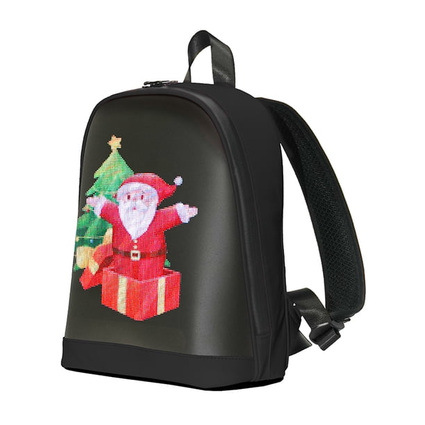 Mochila publicitaria LED Control de aplicaciones Mochila impermeable para hombres Mujeres (negros)