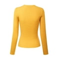 thumbnail image 4 of Made by Olivia Women's Solid Long Sleeve Crew Neck Fitted Ribbed Sweater Top, 4 of 7