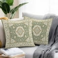thumbnail image 2 of Waterproof Throw Pillow Covers Set of 2, 16x16 Inch Southwestern Sage Green Decorative Pillowcases Outdoor Pillow Slip Cushion Covers Set for Couch Tent Tribal Antique Boho-Chic Heritage, 2 of 7