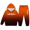 thumbnail image 5 of RUTAYY Boys 2 Piece Set City Graphic Long Sleeve Pullover Hoodie Jogger Pants Cozy Hooded Tracksuit Casual Everyday Wear, Orange, 5 of 6