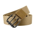 thumbnail image 5 of Nmnitkp Belt Men's Women's Double Prong Buckle Canvas Belt, Adjustable Multi-hole Breathable Nylon Woven Waist Belt for Jeans, Pants, Daily Wear & Outdoor Activities Khaki,Free Size, 5 of 7
