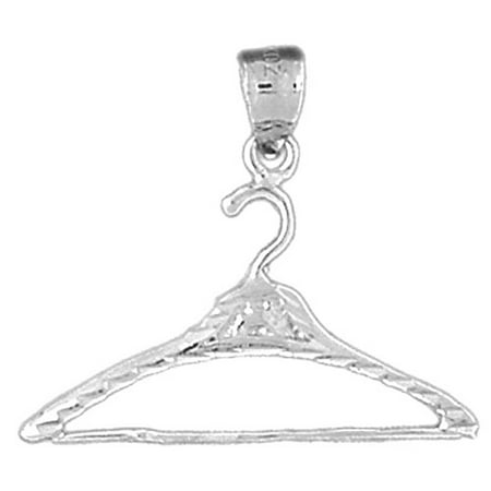 18K White Gold Clothes Hanger Pendant - 25 mm