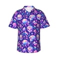 thumbnail image 2 of Yiaed colorful mushroom Skull rainbow Print Hawaiian Shirt for Men Short Sleeve Button Down Shirts Beach Shirts for Men-Small, 2 of 5