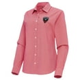 thumbnail image 2 of Women's Antigua Red D.C. United Porter Woven Tri-Blend Long Sleeve Button-Up Shirt, 2 of 3