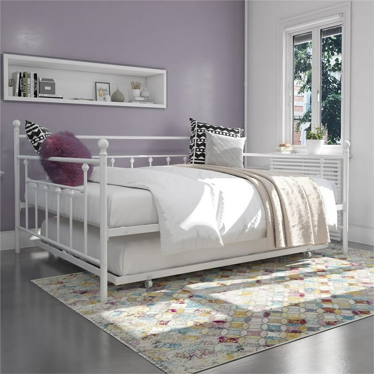 Desert Fields Manila Metal Daybed and Trundle Queen Full Size