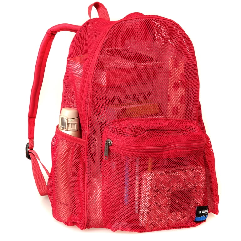 K-Cliffs Unisex Classic Student 100% Mesh Backpack in Red