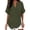 Blackish Green, variant on Womens Cotton Linen Tops Short Sleeve V Neck Blouse Fashion Casual Loose Fit Lightweight Breathable Summer Daily Wear by Yigetop Blackish Green L