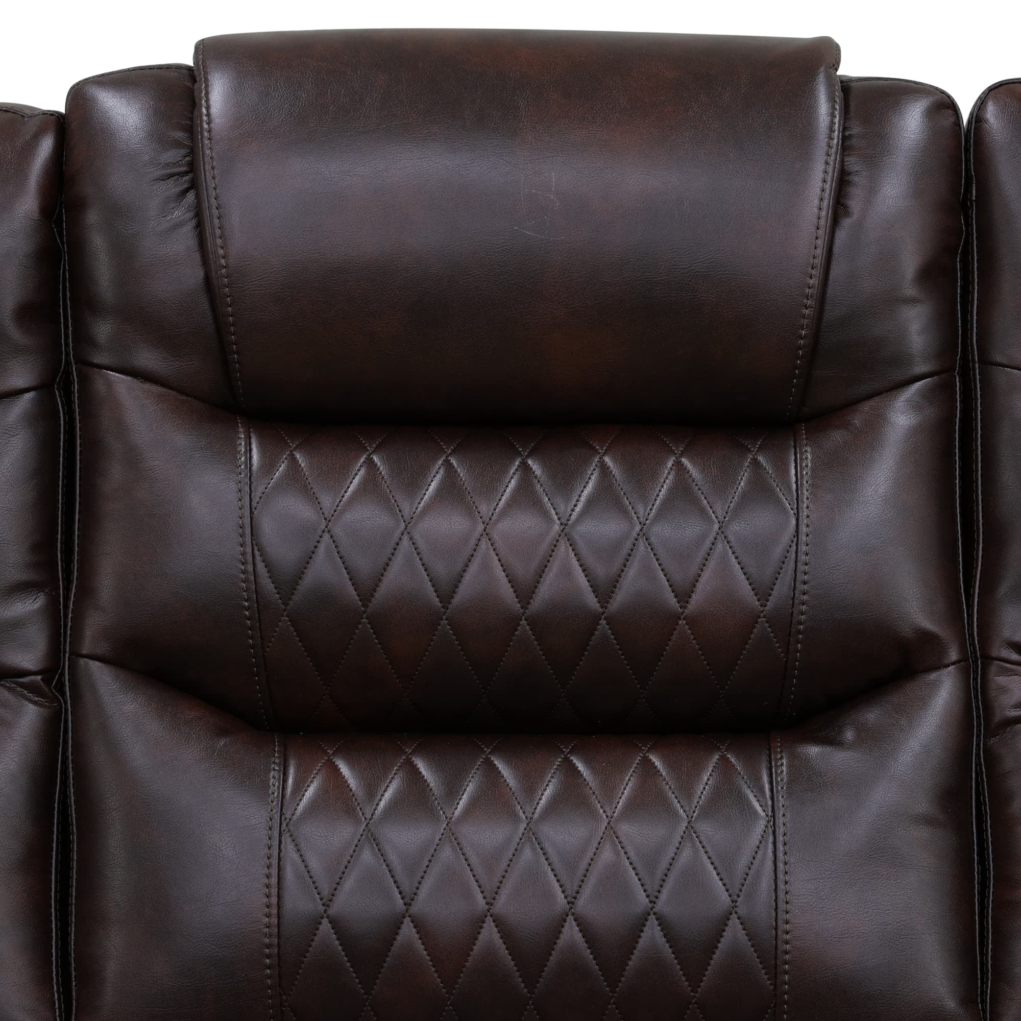 MAYEERTY Power Recliner Chair, Electric Leather Reclining Chair with USB Charging, Adjustable Backrest for Living Room, Brown