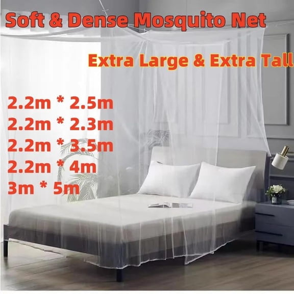 Extra Large Mosquito Net with Single Door, Traditional Canopy for Floor Mattress, Bed Frame, and Courtyard Use