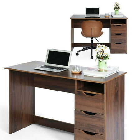 Topcobe Computer Desk With Storage Large Work Desk With 3 Draws