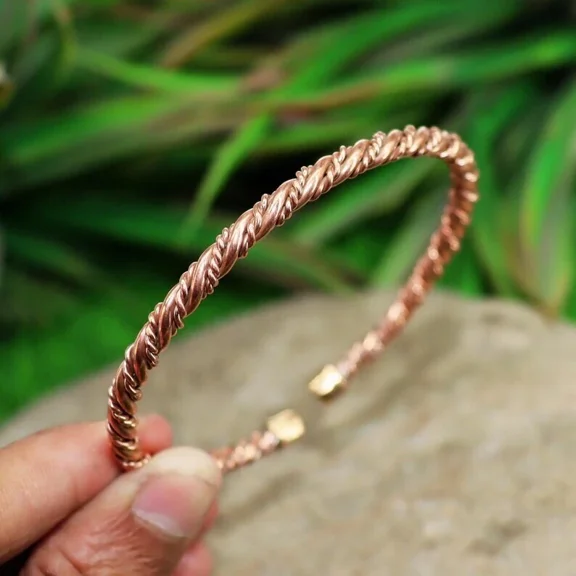 Pure Solid Copper Cuff Bracelet For Women and Men Arthritis Copper Bangle