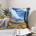 thumbnail image 6 of Haiem Western Desert Cactus Print Velvet Soft Solid Decorative Square Throw Pillow Covers Set with Elegant Piping Christmas Cushion Case for Sofa Bedroom Car-16"x16", 6 of 8