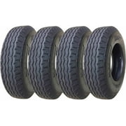 Set 4 ZEEMAX Heavy Duty Trailer Tires 7-14.5 12 Ply Load Range F