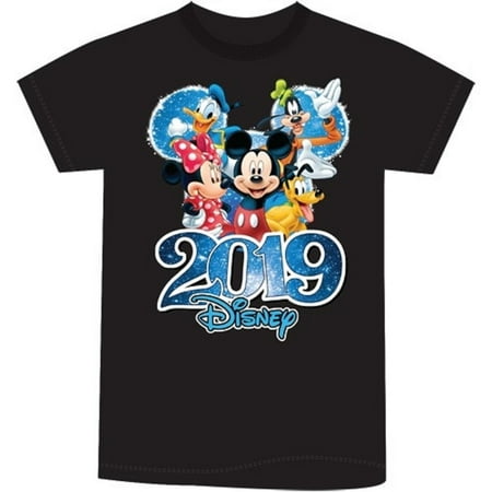 Disney Plus Size Unisex T Shirt 2019 Dated Fabulous Group Mickey Minnie Donald Goofy Pluto, Black-