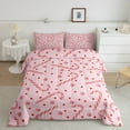 thumbnail image 2 of Manfei Merry Christmas 3 Pieces Queen Comforter Set,Pink Red Ultra Soft Bedding Sets,Kawaii Cute Bedding Comforter Set,Microfiber Kids Bedroom Decor,Reversible, 2 of 8