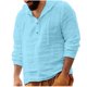 thumbnail image 1 of pstuiky Camisas casuales de manga larga para hombre, Blusa informal de manga larga con cuello redondo y botones para hombre tops de invierno para hombre xxl, 1 of 5
