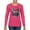 Fuschia, variant on Cute Cat | Dean Russo Art Animal Lover Womens Long Sleeve T-Shirt, Fuschia, Large