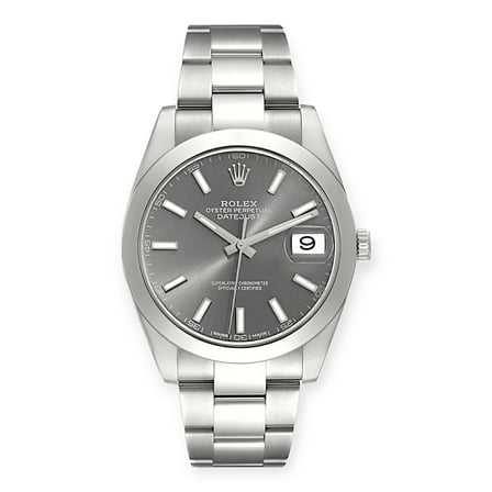 Pre-Owned Rolex Datejust 41 Slate Dial 126300 Smooth Bezel Steel Mens Watch