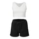 thumbnail image 4 of Pijama de piezas Gibobby para Mujer chaleco pantalones cortos chaqueta felpa negro XL, 4 of 5