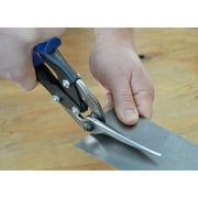 MIDWEST Power Cutters Long Cut Snip - Straight Cut Offset Tin Cutting Shears with Forged Blade & KUSH'N-POWER Comfort Grips - MWT-6516.