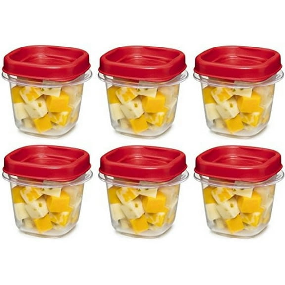 Rubbermaid Easy Find Lid Square 1/2-Cup Food Storage Container, 6 pack