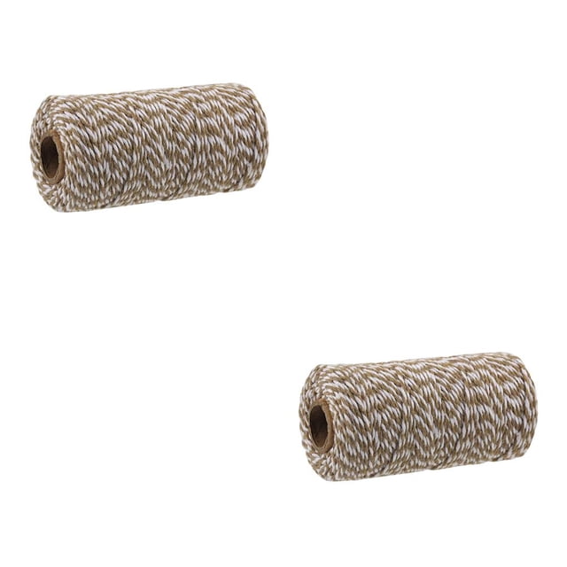 Yuarrent Cuerda de hilo de algodón de 100 metros y 2mm, cuerda de algodón para decoración del hogar, regalo de Navidad hecho a mano, embalaje Type3 NO3