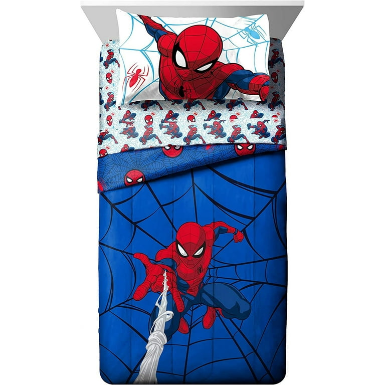 Marvel Spiderman Webtastic 7 Piece Full Bed Set, 100% Microfiber