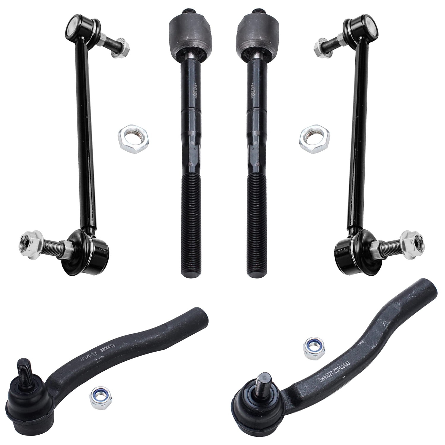 Detroit Axle 10-Year Warranty- Both Stabilizer Bar End Links 2 All Complete 6pc Front Suspension Kit 4 Inner & Outer Tie Rod 