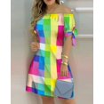 thumbnail image 2 of Robe Mini Aguichant Épaules Dénudées Femme Printemps Été Mode Décontractée Col Rond Manches Courtes Imprimé Lettre Robes pour Femmes 2024 FJH, 2 of 7