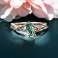 thumbnail image 5 of SHREENATHJEWELRY 7x5MM / 1.5CT Pear Cut Moss Agate Promise Ring CZ Diamond Leaf Twig Ring Nature Inspired Women Jewelry Happy Holiday Gift For Her, 5 of 5