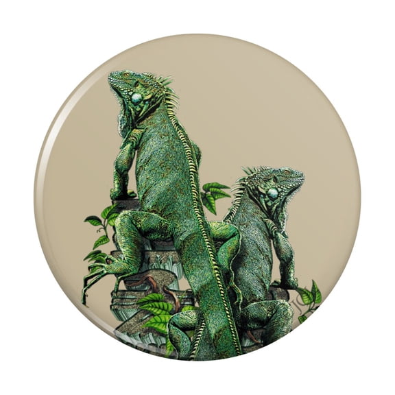 Iguanas Lizards Aztec Temple Pinback Button Pin