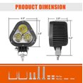 thumbnail image 3 of Auxbeam 4 pulgadas 45w Led Pods Lights Luces LED para todo terreno Spot Flood Motocicleta Conducción Luces antiniebla Luces de trabajo para Jeep Wrangler Camioneta Pickup Suv Atv Utv, 3 of 5