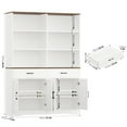 thumbnail image 2 of Homfa 69'' White Bookshelf with Drawers, 6-Tier 6 Cubes Display Bookshelf, 4 Doors Double Row Bookcase with Adjustable Shelves for Living Room Home Office, 2 of 11