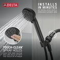 thumbnail image 3 of Faucet 4-Spray Handheld Shower Head, Black Shower Head with Hose, Showerheads & Handheld Showers, Handheld Shower Heads, Detachable Shower Head, Hand Shower 1.75 GPM, Matte Black 75413BL, 3 of 7