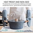 thumbnail image 5 of Teal Blue Grey Coastal Summer Beach Coral Shell Starfish Burlap Kitchen Place Mats Waterproof Cloth Table Mats, Indoor Outdoor Placemats Easy Clean Dinner Decor, 5 of 8